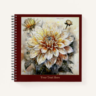 Goldene Pracht: Wasserfarben-Dahlia pinnata II Notizbuch