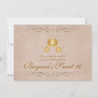 Goldene Prinzessin Aschenputtel Party Einladung