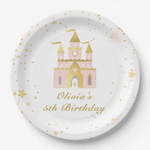 Goldene Prinzessin Burg Girl Pappteller