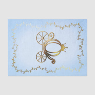 Goldene Prinzessin Kutsche Blaue Geschichtebuch Kö Seidenpapier
