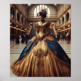 Goldene Prinzessin Steampunk viktorianisch industr Poster