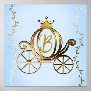 Goldene Prinzessinnen-Kutsche Blaue Bilderbuch-Per Poster