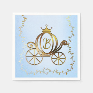 Goldene Prinzessinnen-Kutsche Blaue Geschichte Buc Serviette