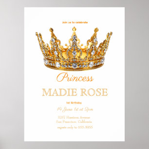 Goldene Prinzessinnenkrone Märchen Geburtstag Poster
