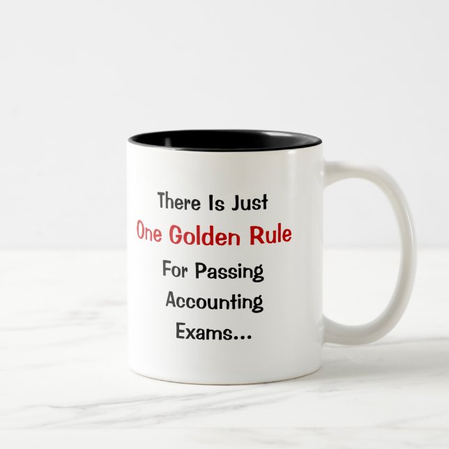 Goldene Prüfungen der Rechnungslegung Zweifarbige Tasse (Rechts)