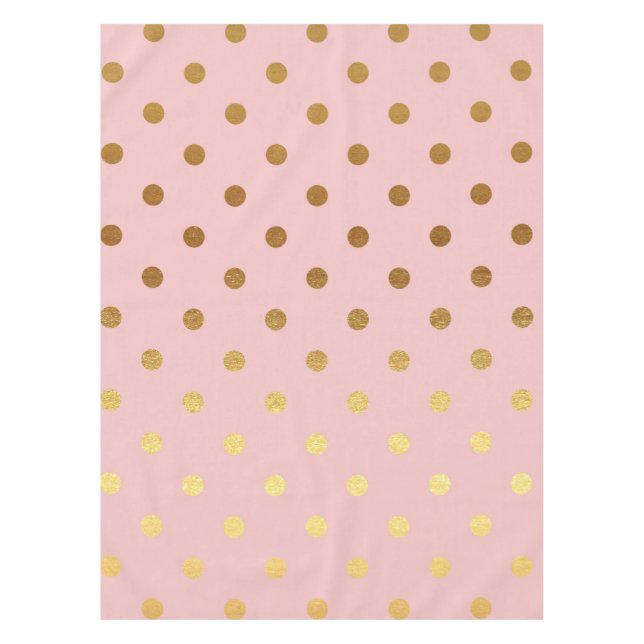 Goldene Punkte auf rosa Untergrund Tischdecke (Vorderseite)