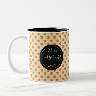 Goldene Punkte der Polkas. Text Zweifarbige Tasse