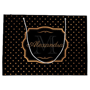 Goldene Punkte Große Geschenktüte