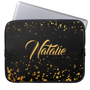 Goldene Punkte Laptopschutzhülle