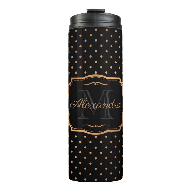Goldene Punkte Thermosbecher (Vorderseite)