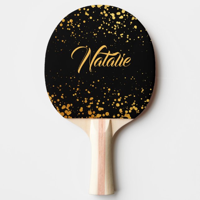 Goldene Punkte Tischtennis Schläger (Vorderseite)