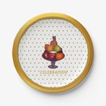 Goldene Punkte und Früchte