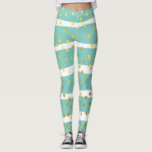Goldene Punkte und Streifen: Elegantes Muster Leggings