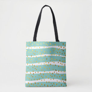 Goldene Punkte und Streifen: Elegantes Muster Tasche