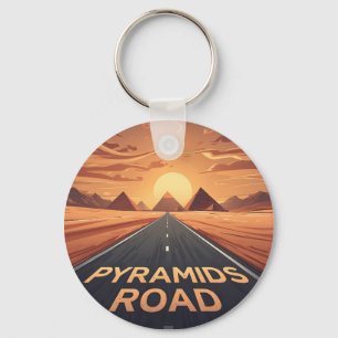 Goldene Pyramidenstraße Ägypten Sonnenuntergang Ku Schlüsselanhänger