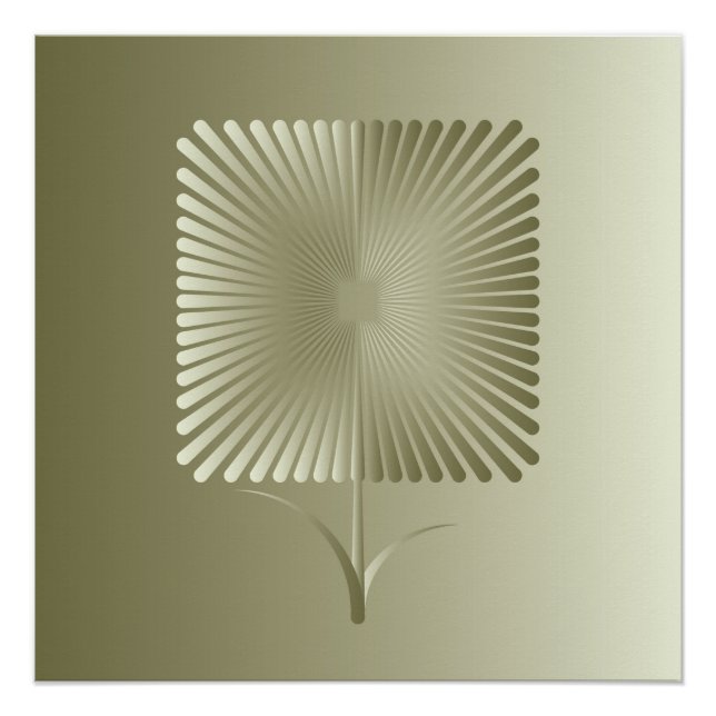 Goldene quadratische Blume Poster (Vorderseite)
