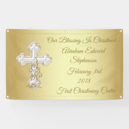 Goldene Quertauftaufe-Fahne Banner