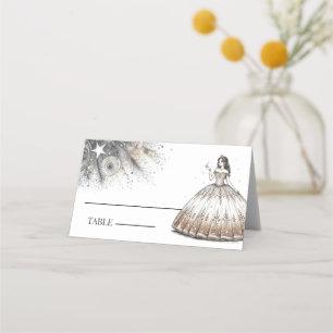Goldene Quinceñera Girl-Platzkarte Platzkarte