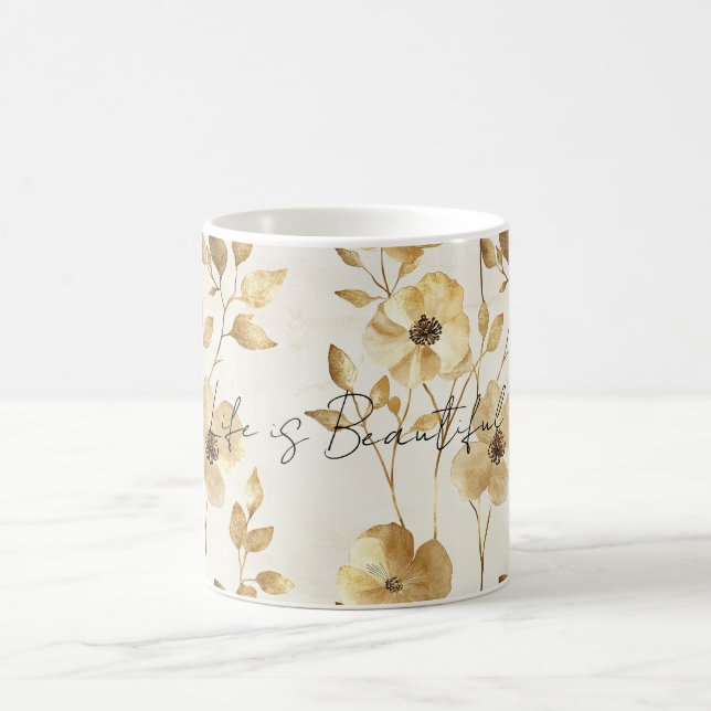 Goldene Rahmblumen Kaffeetasse (Mittel)