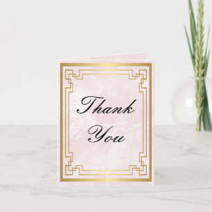 Goldene Rahmen Rosa Marmormor Hochzeit Vielen Dank Dankeskarte