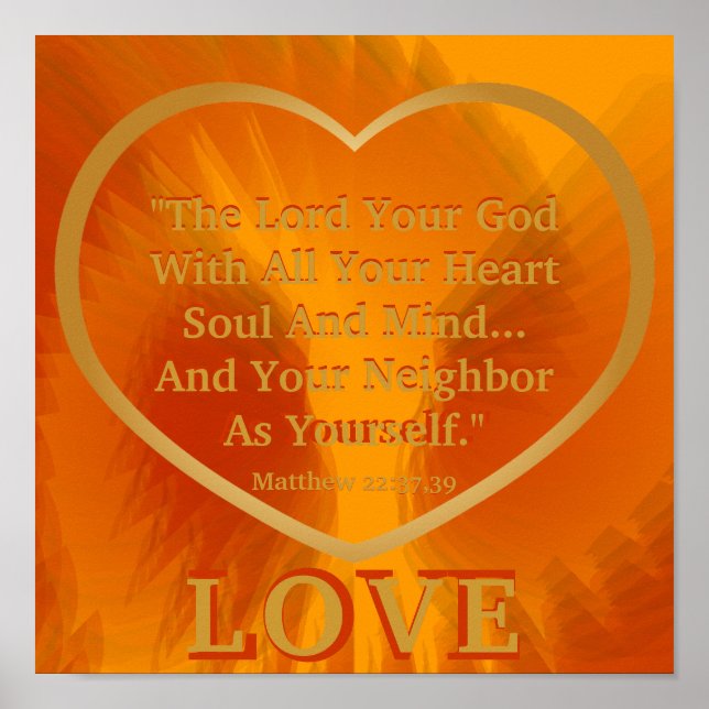 Goldene Regel auf fiery Angelic Flügel Poster -Cus (Vorne)