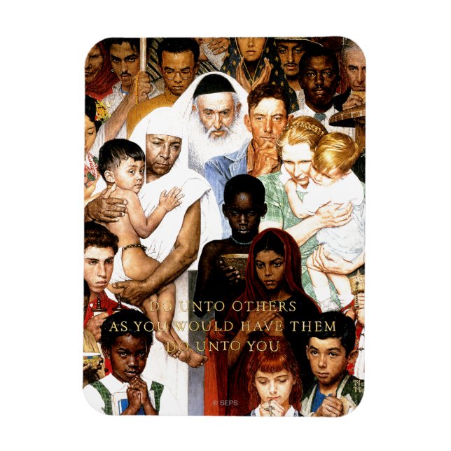Goldene Regel (Tu anderen) von Norman Rockwell Magnet (Vertikal)