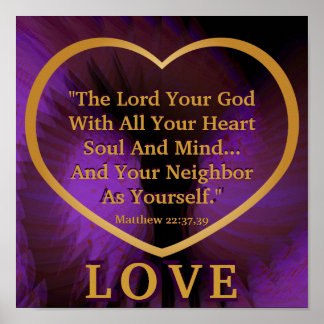 Goldene Regel über Royal Lila Angelic Wings Post. Poster