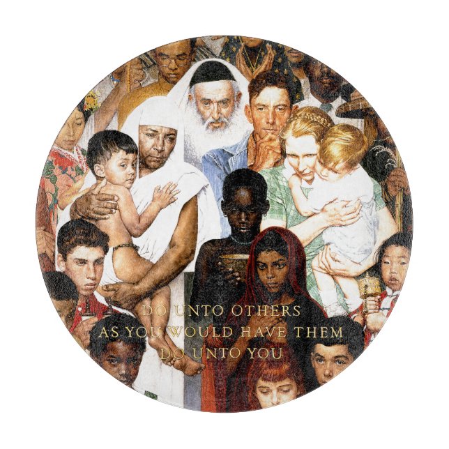 Goldene Regel von Norman Rockwell Schneidebrett (Vorderseite)