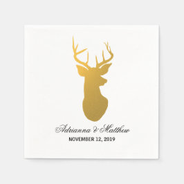 Goldene Rentiere Antler Moderne Silhouette Hochzei Serviette
