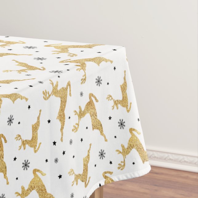 Goldene Rentiere Tischdecke (Beispiel)