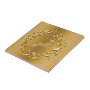 Goldene Rentiere und Weihnachten im Kraut Fliese