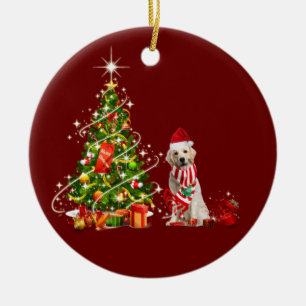 Goldene Retail mit Hutschuh Weihnachten Keramik Ornament