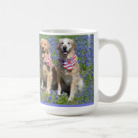 Goldene Retriever-blaue Mützen-Tasse