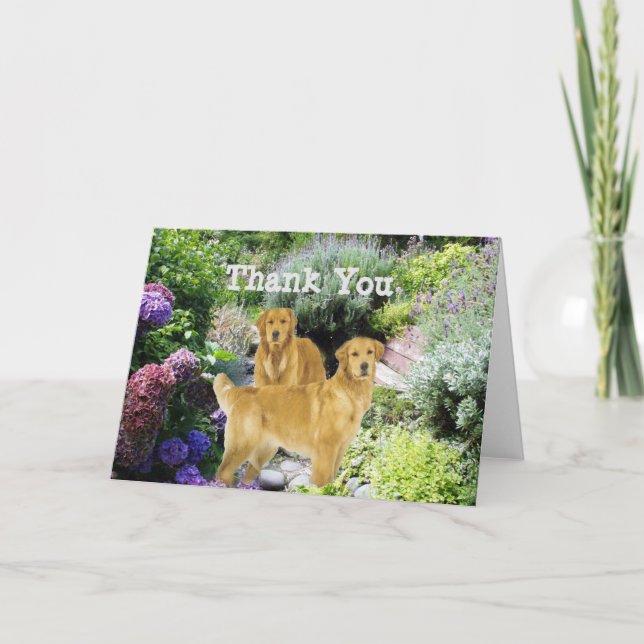 Goldene Retriever danken Ihnen Freund-Karte Dankeskarte (Vorderseite)
