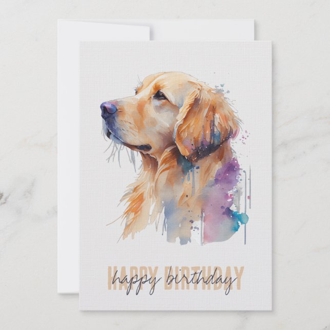Goldene Retriever Geburtstagskarte Dankeskarte (Vorderseite)