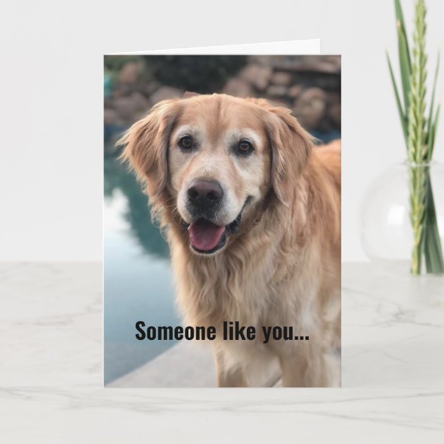 Goldene Retriever Geburtstagskarte Dankeskarte (Vorderseite)