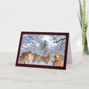 Goldene Retriever in der Schnee-Gruß-Karte Karte