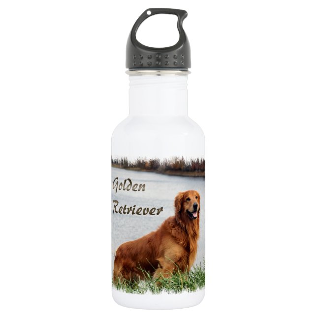 Goldene Retriever Kunst Edelstahlflasche (Vorderseite)
