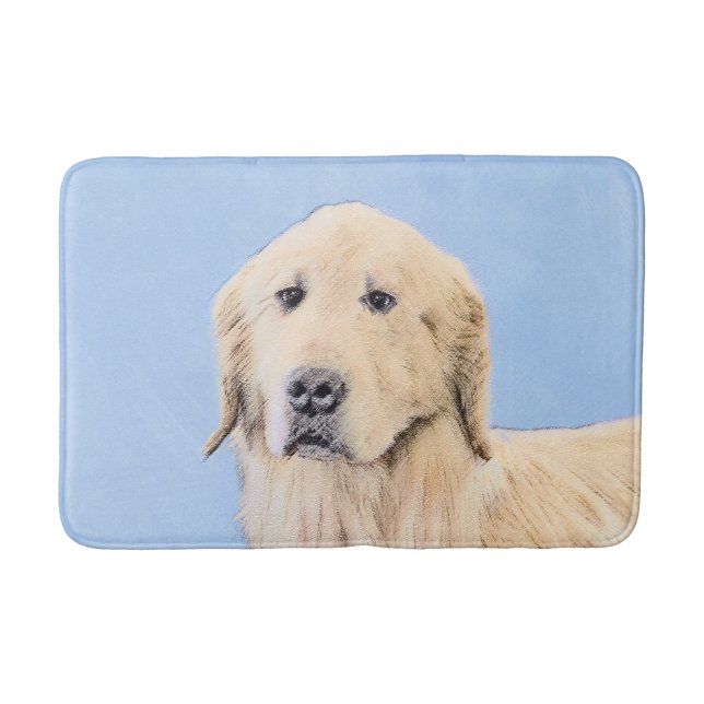 Goldene Retriever Malerei - Niedliche Original Dog Badematte (Vorderseite)