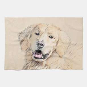 Goldene Retriever Malerei - Niedliche Original Dog Geschirrtuch