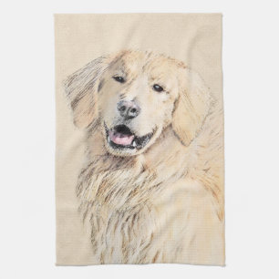 Goldene Retriever Malerei - Niedliche Original Dog Geschirrtuch
