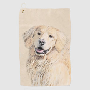 Goldene Retriever Malerei - Niedliche Original Dog Golfhandtuch