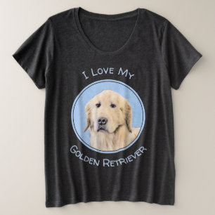 Goldene Retriever Malerei - Niedliche Original Dog Große Größe T-Shirt