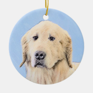 Goldene Retriever Malerei - Niedliche Original Dog Keramik Ornament