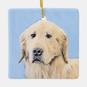 Goldene Retriever Malerei - Niedliche Original Dog Keramikornament