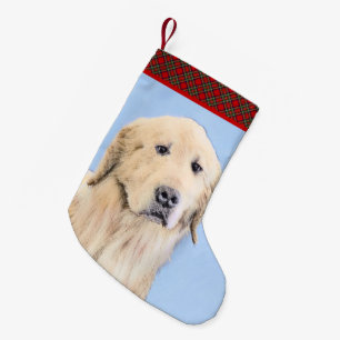 Goldene Retriever Malerei - Niedliche Original Dog Kleiner Weihnachtsstrumpf