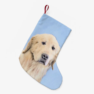Goldene Retriever Malerei - Niedliche Original Dog Kleiner Weihnachtsstrumpf