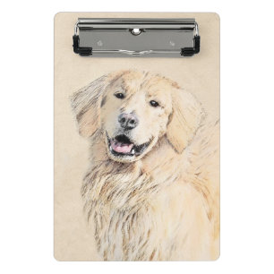 Goldene Retriever Malerei - Niedliche Original Dog Mini Klemmbrett