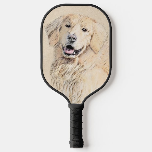 Goldene Retriever Malerei - Niedliche Original Dog Pickleball Schläger (Vorderseite)