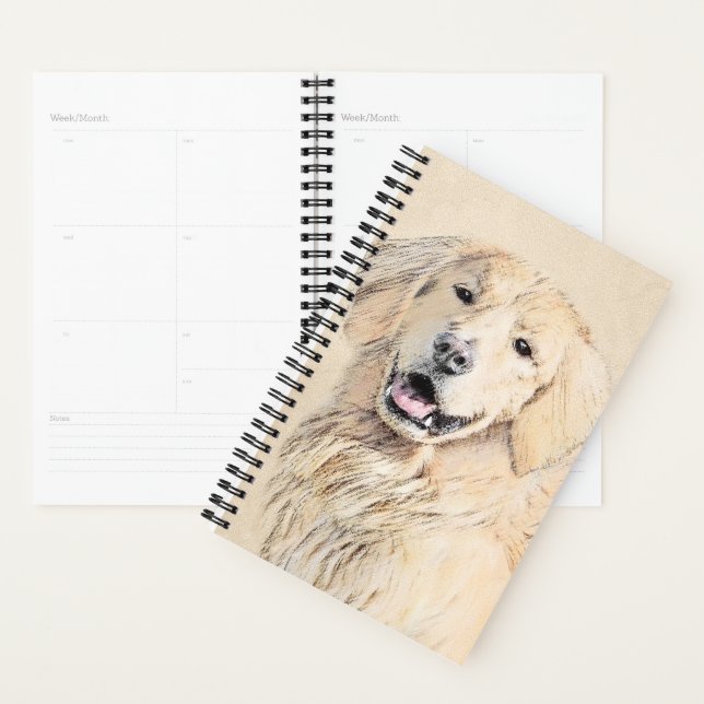 Goldene Retriever Malerei - Niedliche Original Dog Planer (Anzeige)